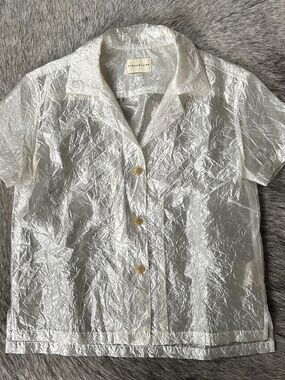 SIMON MILLER Sheer Crinkle Silk Kinney Top